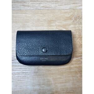 Authenticated Celine Small Leather Snap Wallet Card Holder